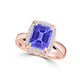 TMR121209 - Yara - Emerald Cut Tanzanite and Diamond Ring Halo