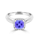 TMR121229 - Oaklyn - Cushion Tanzanite and Diamond Ring Halo