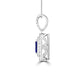 TMR121142 - Hazel - Emerald Cut Tanzanite and Diamond Pendant Double Halo