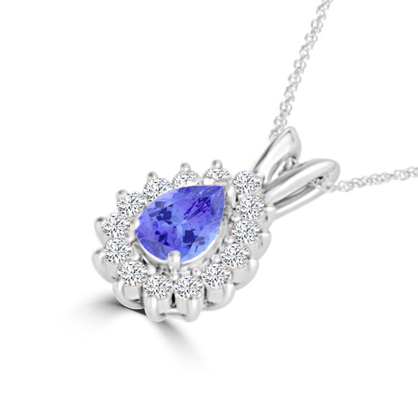 TMR121143 - Violet - Pear Tanzanite and Diamond Pendant