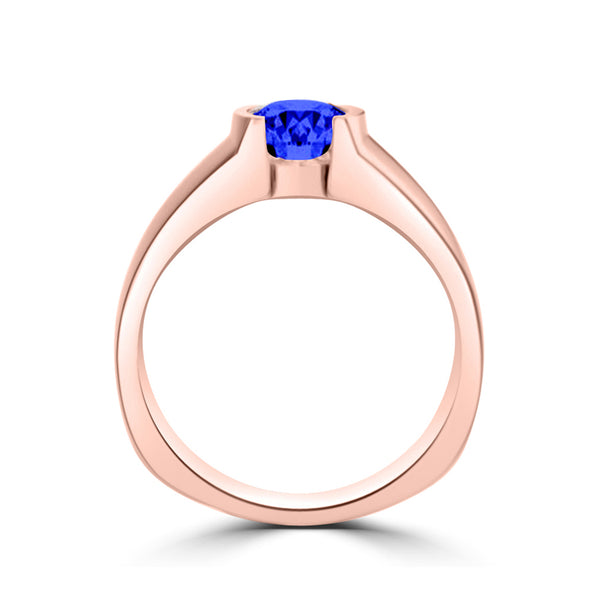 TMR121107 - Mia - Round Tanzanite and - Ring Solitaire