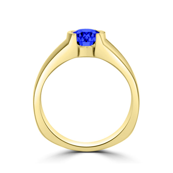 TMR121107 - Mia - Round Tanzanite and - Ring Solitaire