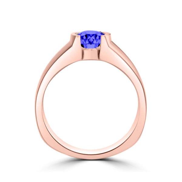 TMR121107 - Mia - Round Tanzanite and - Ring Solitaire