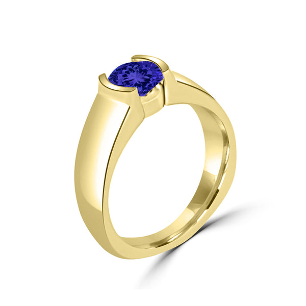 TMR121107 - Mia - Round Tanzanite and - Ring Solitaire