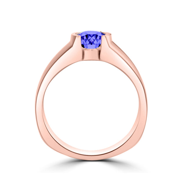 TMR121107 - Mia - Round Tanzanite and - Ring Solitaire