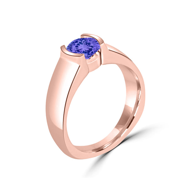 TMR121107 - Mia - Round Tanzanite and - Ring Solitaire