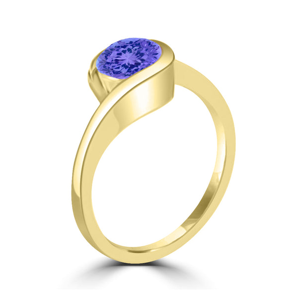 TMR121106 - Charlotte - Round Tanzanite Ring