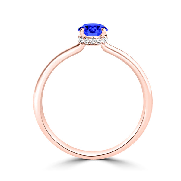 TMR121200 - Madeline - Oval Tanzanite and Diamond Ring