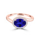 TMR121197 - Kaylee - Oval Tanzanite and Diamond Ring East- West, Halo