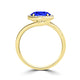 TMR121197 - Kaylee - Oval Tanzanite and Diamond Ring East- West, Halo