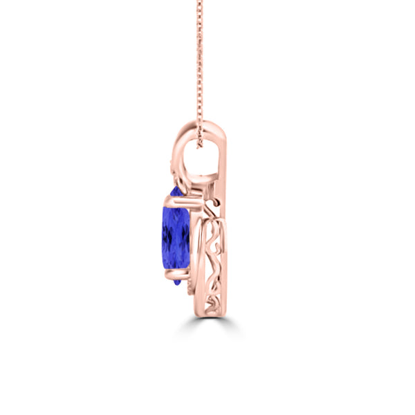 TMR121130 - Nora - Oval Tanzanite and Diamond Pendant