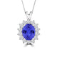 TMR121128 - Riley - Oval Tanzanite and Diamond Pendant Halo