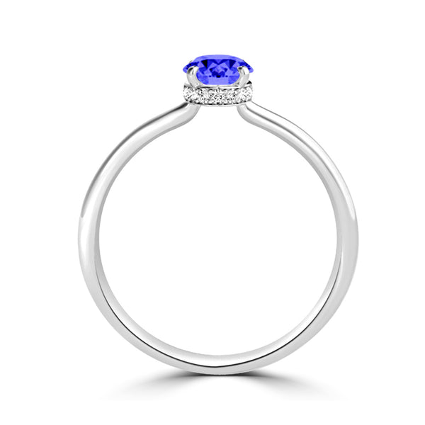 TMR121200 - Madeline - Oval Tanzanite and Diamond Ring