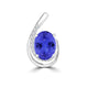 TMR121130 - Nora - Oval Tanzanite and Diamond Pendant