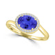 TMR121197 - Kaylee - Oval Tanzanite and Diamond Ring East- West, Halo