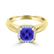 TMR121229 - Oaklyn - Cushion Tanzanite and Diamond Ring Halo