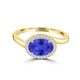 TMR121197 - Kaylee - Oval Tanzanite and Diamond Ring East- West, Halo