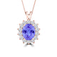 TMR121128 - Riley - Oval Tanzanite and Diamond Pendant Halo