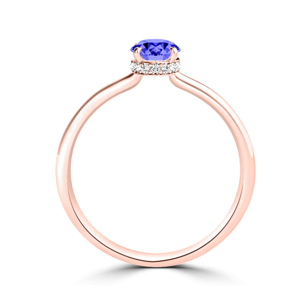 TMR121200 - Madeline - Oval Tanzanite and Diamond Ring