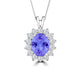 TMR121128 - Riley - Oval Tanzanite and Diamond Pendant Halo