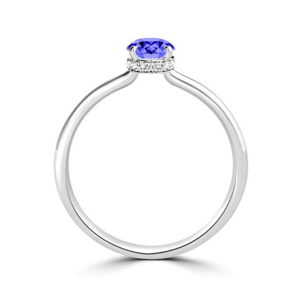 TMR121200 - Madeline - Oval Tanzanite and Diamond Ring