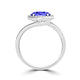 TMR121197 - Kaylee - Oval Tanzanite and Diamond Ring East- West, Halo