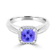 TMR121229 - Oaklyn - Cushion Tanzanite and Diamond Ring Halo