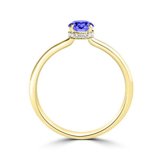 TMR121200 - Madeline - Oval Tanzanite and Diamond Ring