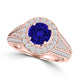 TMR121190 - Alexa - Round Tanzanite and Diamond Ring Halo