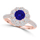 TMR121168 - Ariana - Round Tanzanite and Diamond Ring Double Halo