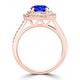 TMR121173 - Cora - Round Tanzanite and Diamond Ring Double Halo