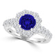 TMR121171 - Alice - Round Tanzanite and Diamond Ring Halo