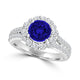 TMR121162 - Willow - Round Tanzanite and Diamond Ring Halo