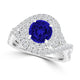 TMR121159 - Kennedy - Round Tanzanite and Diamond Ring Double Halo