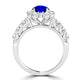 TMR121171 - Alice - Round Tanzanite and Diamond Ring Halo