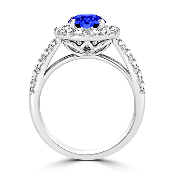 TMR121163 - Kinsley - Round Tanzanite and Diamond Ring Halo