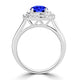 TMR121186 - Ivy - Round Tanzanite and Diamond Ring Double Halo