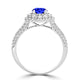 TMR121168 - Ariana - Round Tanzanite and Diamond Ring Double Halo