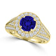 TMR121190 - Alexa - Round Tanzanite and Diamond Ring Halo