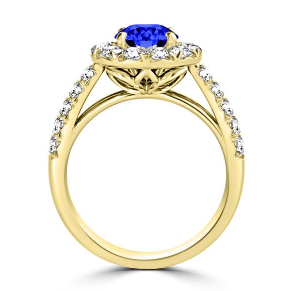 TMR121163 - Kinsley - Round Tanzanite and Diamond Ring Halo