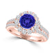 TMR121162 - Willow - Round Tanzanite and Diamond Ring Halo