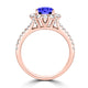 TMR121162 - Willow - Round Tanzanite and Diamond Ring Halo