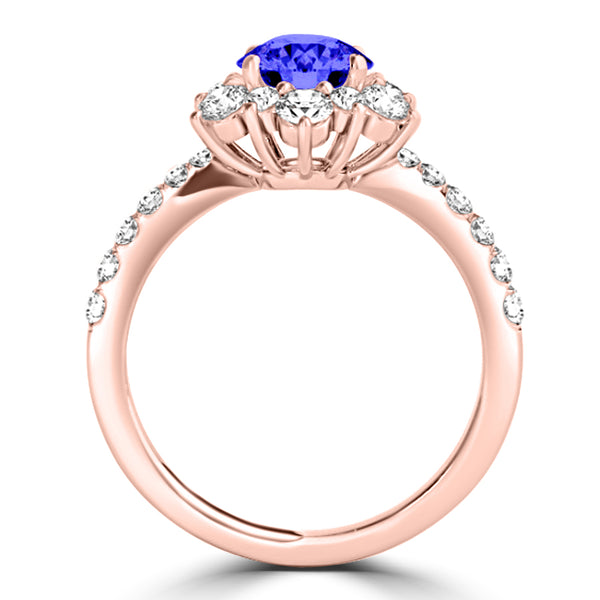 TMR121157 - Genesis - Round Tanzanite and Diamond Ring Halo