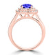 TMR121186 - Ivy - Round Tanzanite and Diamond Ring Double Halo