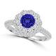 TMR121168 - Ariana - Round Tanzanite and Diamond Ring Double Halo