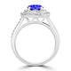 TMR121173 - Cora - Round Tanzanite and Diamond Ring Double Halo