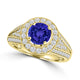 TMR121190 - Alexa - Round Tanzanite and Diamond Ring Halo