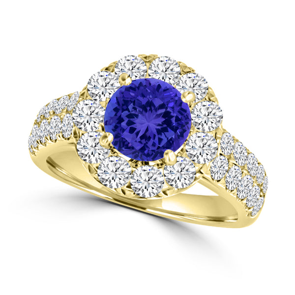 TMR121163 - Kinsley - Round Tanzanite and Diamond Ring Halo