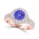 TMR121162 - Willow - Round Tanzanite and Diamond Ring Halo