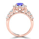 TMR121171 - Alice - Round Tanzanite and Diamond Ring Halo